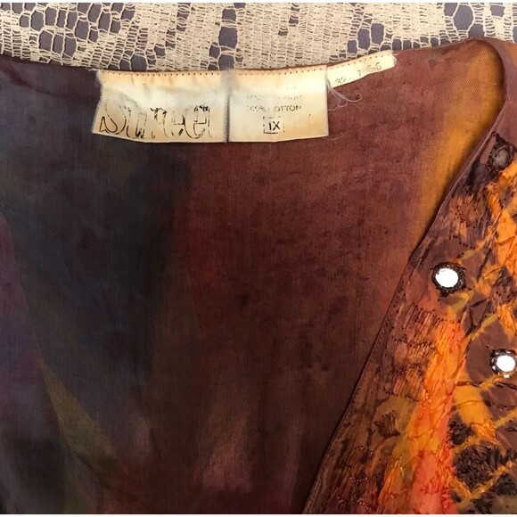 Vintage 80s Tie Dye Vest Size XL 1980s Retro Mirrored Boho Whimsigoth Fairy - Picture 5 of 7